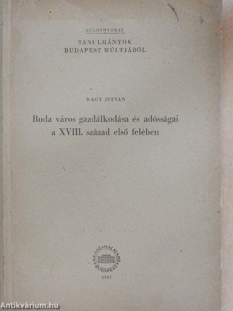 Buda város gazdálkodása és adósságai a XVIII. század első felében