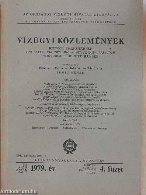 Vízügyi Közlemények 1979/4.