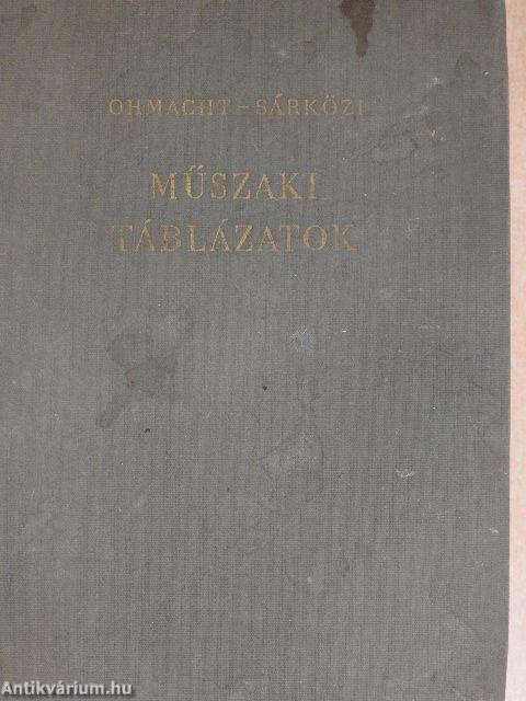 Műszaki táblázatok