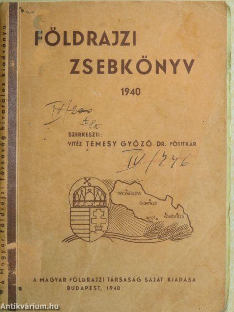 Földrajzi zsebkönyv 1940