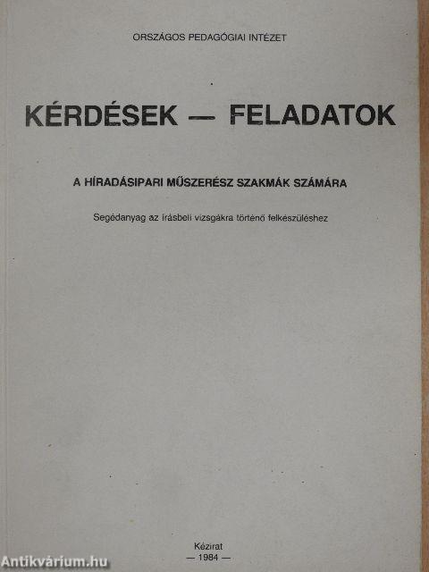 Kérdések - feladatok