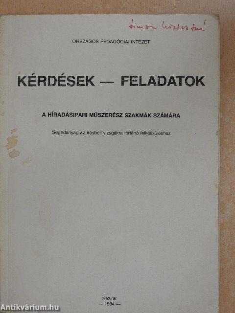 Kérdések - feladatok