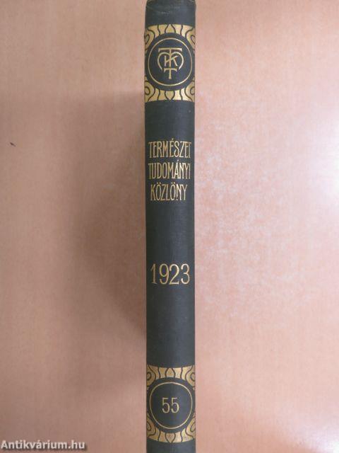 Természettudományi Közlöny 1923. január-december/Pótfüzetek a Természettudományi Közlönyhöz 1923. január-december