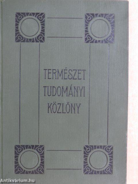 Természettudományi Közlöny 1924. január-december/Pótfüzetek a Természettudományi Közlönyhöz 1924. január-december