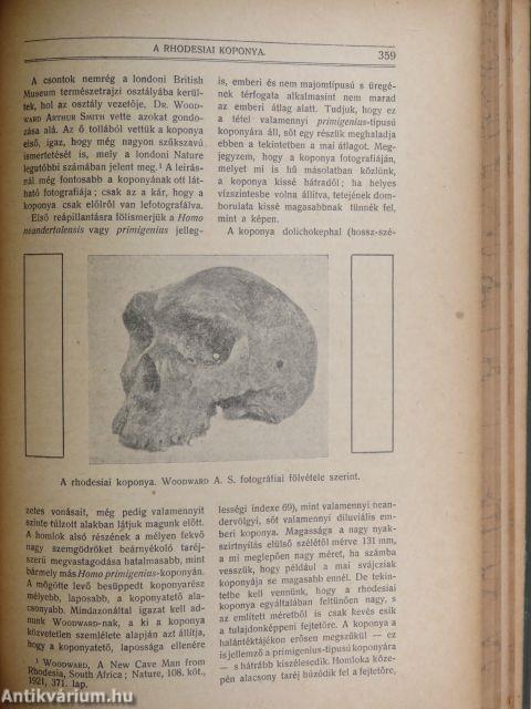 Természettudományi Közlöny 1921. január-december/Pótfüzetek a Természettudományi Közlönyhöz 1921. január-december