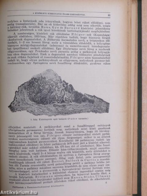 Természettudományi Közlöny 1926. január-december/Pótfüzetek a Természettudományi Közlönyhöz 1926. január-december