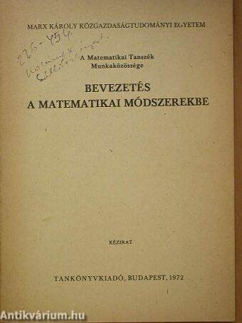 Bevezetés a matematikai módszerekbe