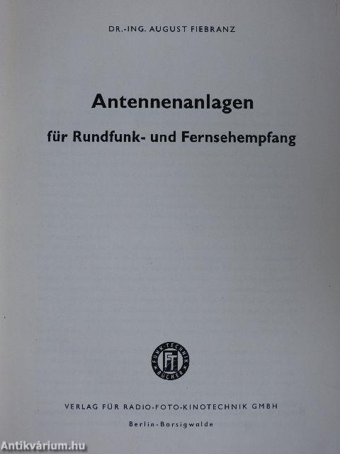 Antennenanlagen für Rundfunk- und Fernsehempfang