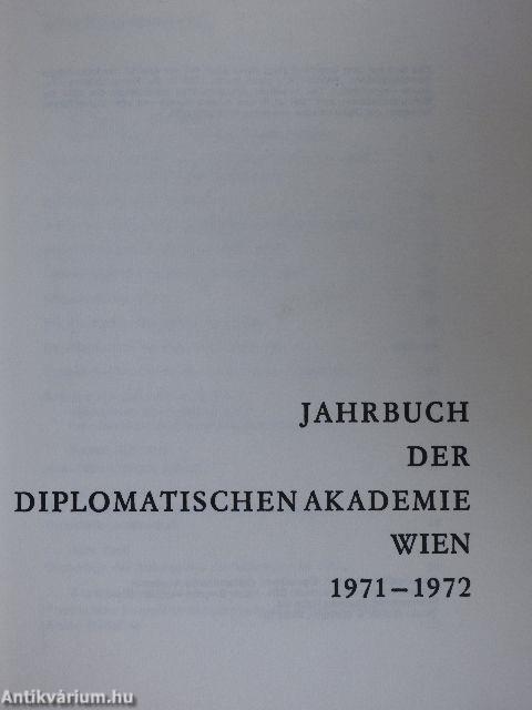 Jahrbuch der Diplomatischen Akademie Wien 1971-1972