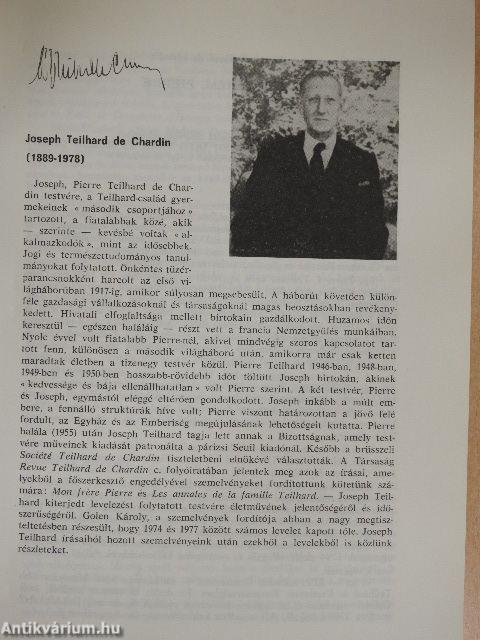 Vallomások Teilhard-ról