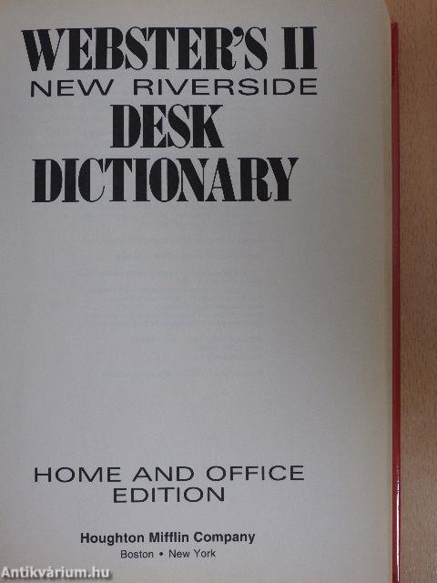 Webster's II New Riverside Desk Dictionary