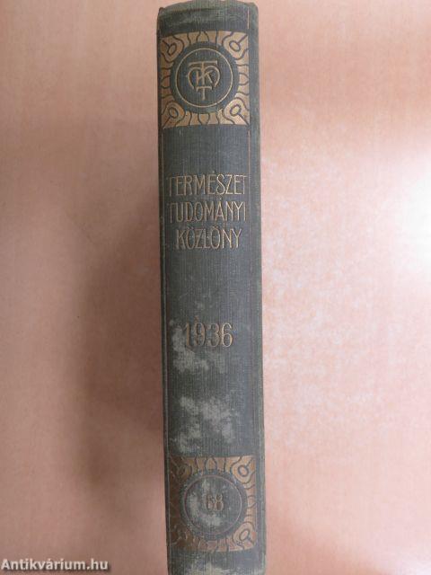 Természettudományi Közlöny 1936. január-december/Pótfüzetek a Természettudományi Közlönyhöz 1936. január-december