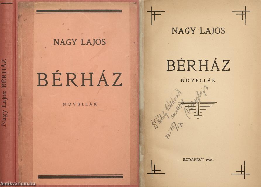 Bérház (dedikált példány)