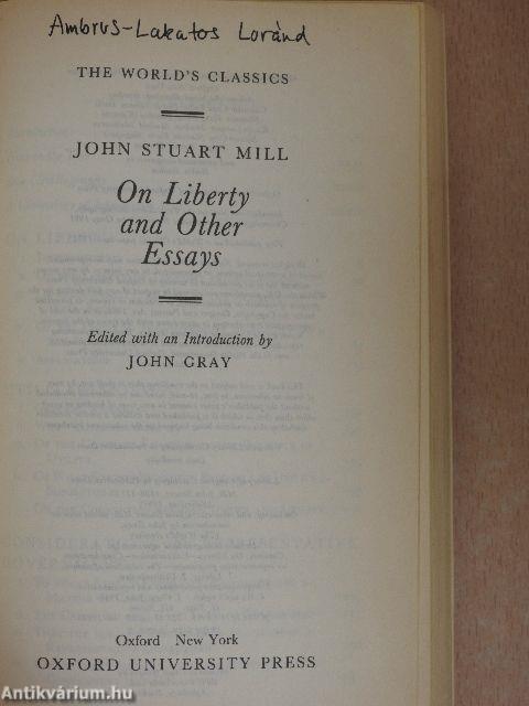 On Liberty and Other Essays