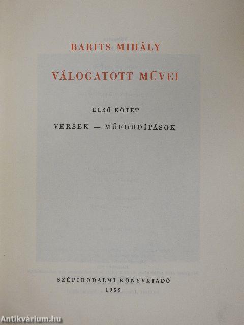 Babits Mihály válogatott művei I.