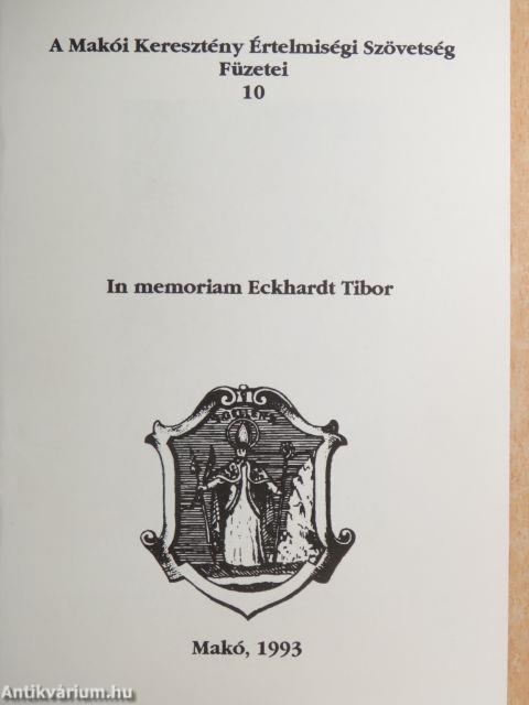 In memoriam Eckhardt Tibor