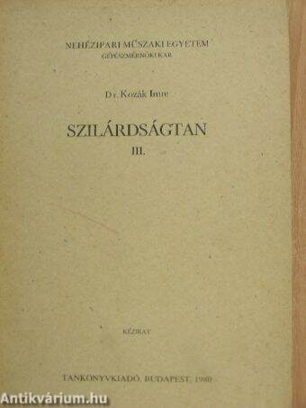 Szilárdságtan III.