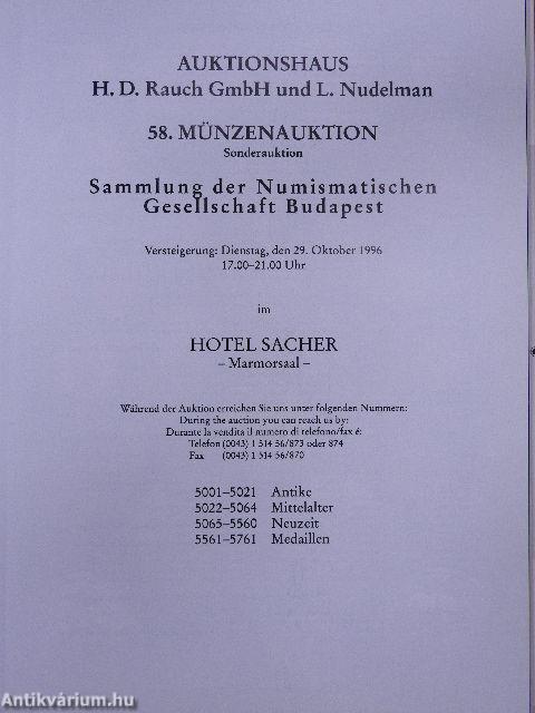 Auktionshaus H. D. Rauch GmbH und L. Nudelman 58. Münzenauktion im Hotel Sacher II.