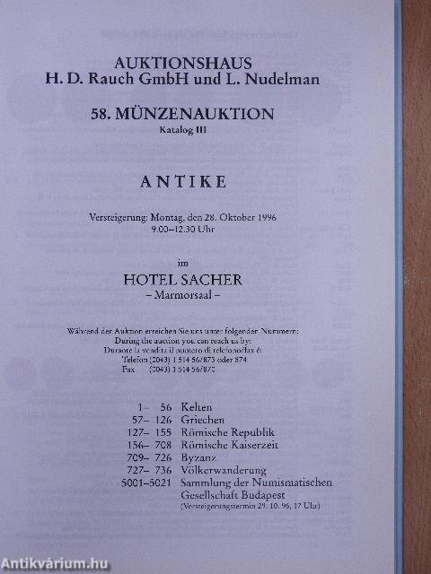 Auktionshaus H. D. Rauch GmbH und L. Nudelman 58. Münzenauktion im Hotel Sacher III.