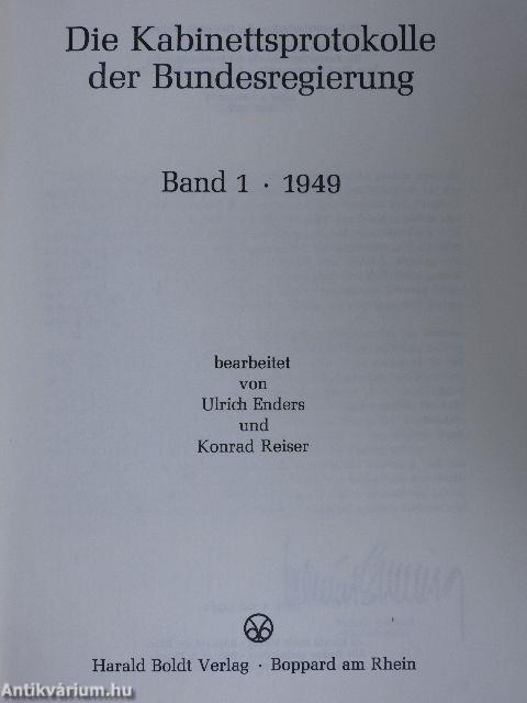 Die Kabinettsprotokolle der Bundesregierung Band 1 1949