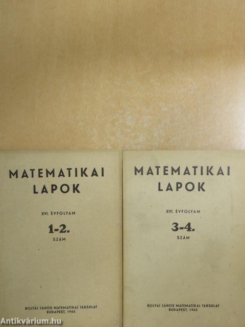 Matematikai lapok 1965/1-4.