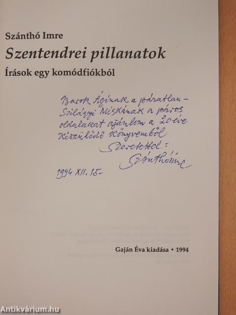 Szentendrei pillanatok (dedikált példány)