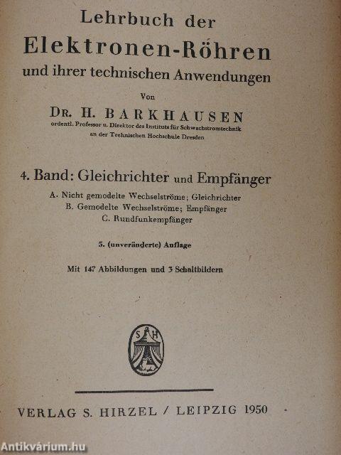 Lehrbuch der Elektronen-Röhren 4.