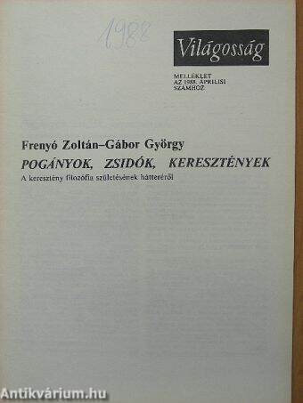 Világosság melléklet az 1988. áprilisi számhoz