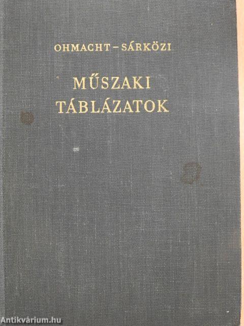 Műszaki táblázatok