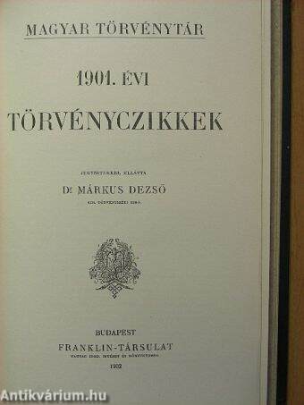 1901. évi törvényczikkek