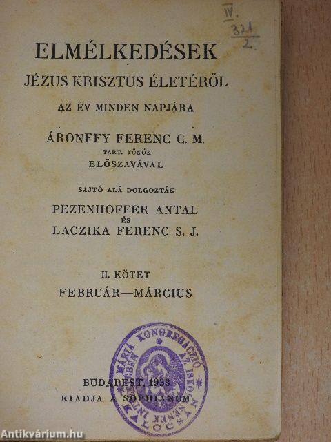 Elmélkedések Jézus Krisztus életéről II. (töredék)