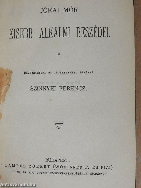 Szép Angyalka/Jókai Mór kisebb alkalmi beszédei/Heine költeményeiből/Arany János válogatott balladái/Tóth Kálmán életrajza