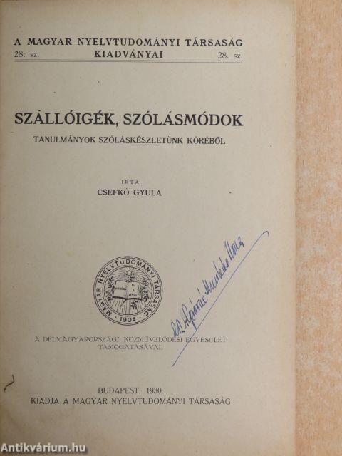 Szállóigék, szólásmódok