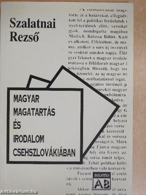 Magyar magatartás és irodalom Csehszlovákiában