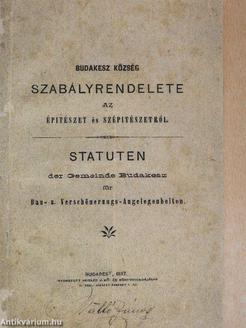 Budakesz község szabályrendelete az épitészet és szépitészetről.