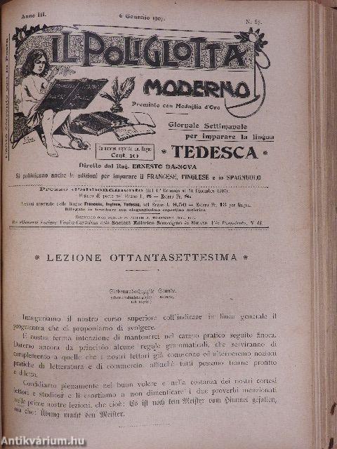 Il Poliglotta Moderno 1905-1907. (nem teljes évfolyam)