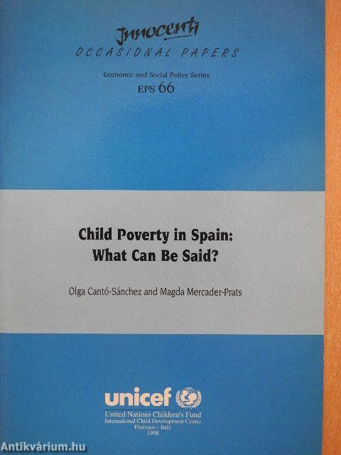 Child Poverty in Spain: What Can Be Said?