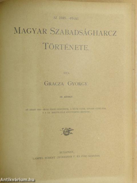 Az 1848-49-iki Magyar Szabadságharcz Története IV. (töredék)