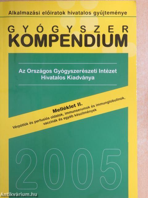Gyógyszer kompendium 2005 Melléklet II.
