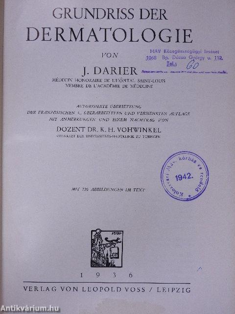 Grundriss der Dermatologie