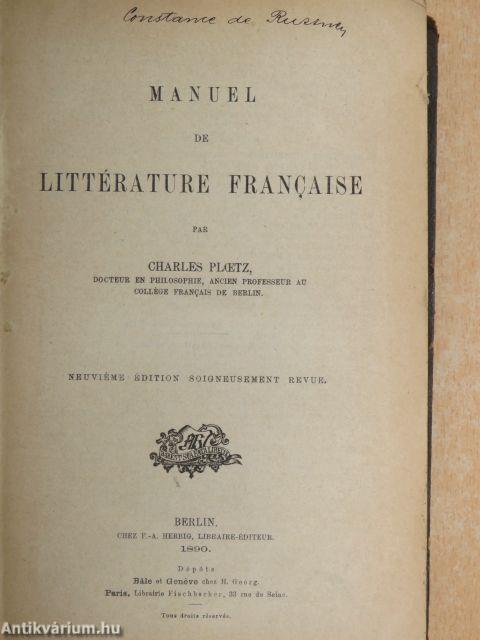 Manuel de littérature francaise