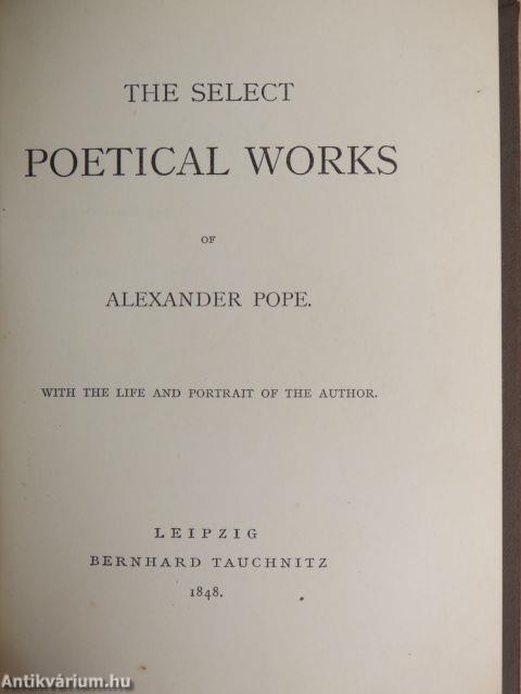 The select poetical works of Alexander Pope