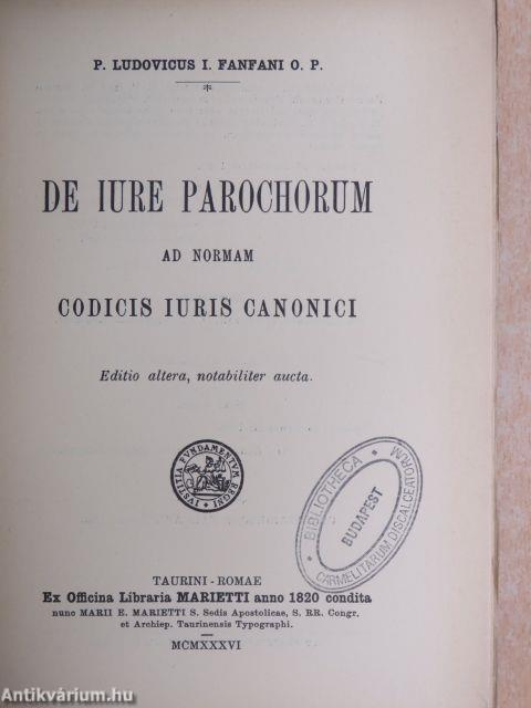 De iure parochorum ad normam codicis iuris canonici