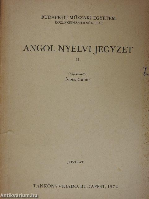 Angol nyelvi jegyzet II.