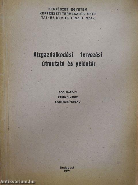 Vízgazdálkodási tervezési útmutató és példatár