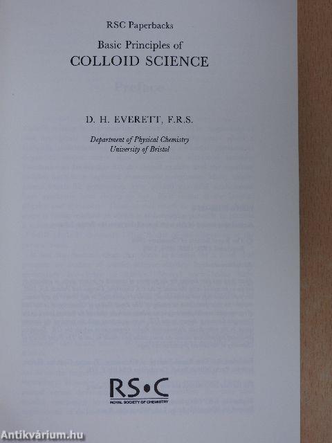 Basic Principles of Colloid Science