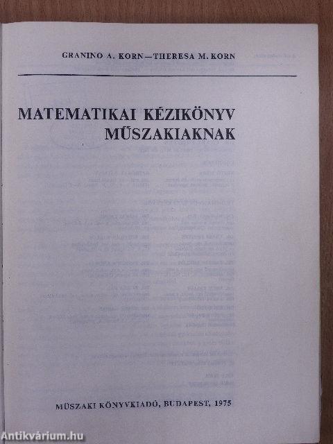 Matematikai kézikönyv műszakiaknak