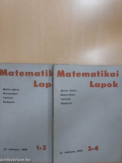 Matematikai Lapok 1968/1-4.