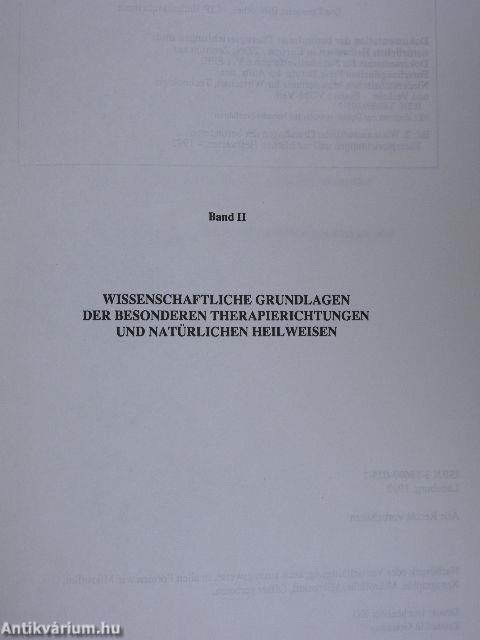 Wissenschaftliche Grundlagen der Besonderen Therapierichtungen und Natürlichen Heilweisen