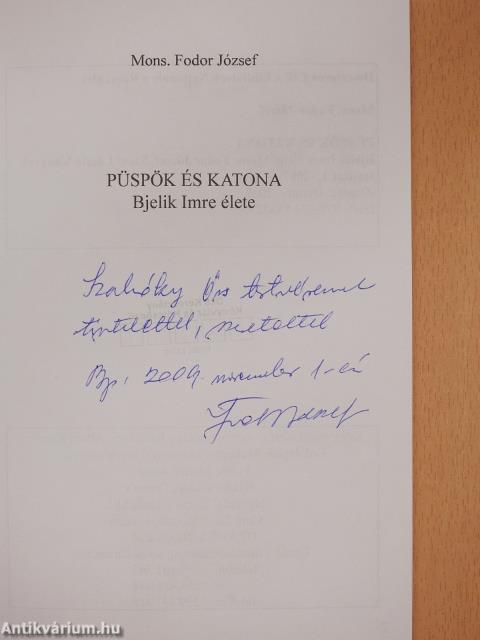 Püspök és katona (dedikált példány)